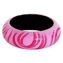 Dark Pink Design on Light Pink Wood Bracelet