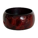 Rust and Black Lacquered wooden Bracelet
