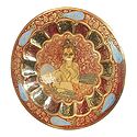 Multicolor Meenakari Brass Plate with Bal Gopal Design - Wall Hanging