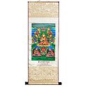 JE Tsongkapa with his Chief Disciples Gyaltsab Je and Khedrup Je - Wall Hanging