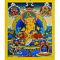 Dzambala Kubera - Unframed Thangka Poster - Reprint on Paper