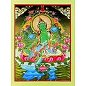 Green Tara - Unframed Thangka Poster - Reprint on Paper