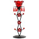 Iron and Red Glass Candle Stand