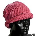 Ladies Hand Knitted Dark Peach Woolen Beanie Cap