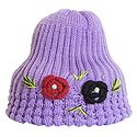Ladies Hand Knitted Mauve Woolen Beanie Cap