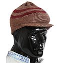 Brown With Maroon Woolen Baseball Cap