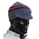 Bluish Grey With Maroon Gents Woolen Baseball Cap