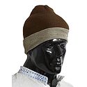 Dark Brown with Light Brown Gents Woolen Beanie Cap