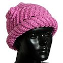 Ladies Hand Knitted Shoking Pink Woolen Beanie Cap