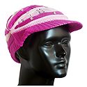 Dark Pink with Light Pink Ladies Woolen Cap