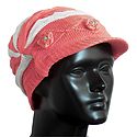 Dark Peach with White Ladies Woolen Cap