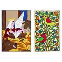 Mother Mary with Jesus and Birds - Set of 2 Small Poster