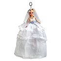 White Net Dressed Acrylic Hanging Wedding Doll