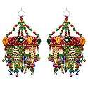 Set of 2 Decorative Wall Hanging with Mirror and Bead Work - Show Piece
