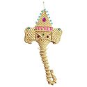 Face of Elephant with Silk Cord Macrame Knots - Wall Hanging