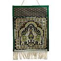 Elephant Design Brocade Silk Magazine Holder with One Pocket