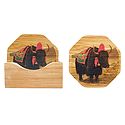 Set of 6 Bamboo Coasters with Holder