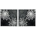 Set of 2 Satin Cushion Covers with Ribbon Flowers
