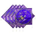 Set of 5 Dark Blue with Purple Satin Silk Cushion Covers
