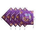 Set of 5 Dark Purple Satin Silk Cushion Covers Depicting Chinese Dragon