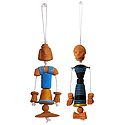 Terracotta King and Queen Hanging Dolls - Set of 2 Car Hangings 