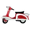 Red with White Scooter - Acrylic Toy