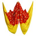 Saffron with Yellow Bandhni Cotton Chunni