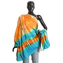 Cyan and Yellow Bandhani Dupatta