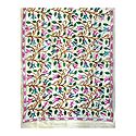 Kantha Embroidery on Off-White Tussar Silk Dupatta