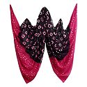 Dark Brown with Pink and White Bandhni Cotton Dupatta