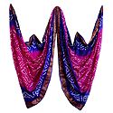 Art Silk Magenta with Blue Bandhej Chunni with Zari Border