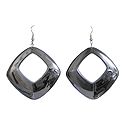 Dark Grey Acrylic Hoop Earrings