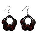Red with Black Hoop Earrings