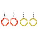 Set of 2 Pairs Saffron and Yellow Hoop Earrings