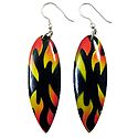 Saffron and Yellow Print on Black Acrylic Earrings