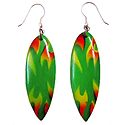 Saffron and Yellow Print on Green Acrylic Earrings