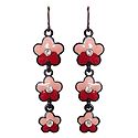 Pink and Red Dangle Earrings