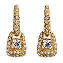 White Stone Studded Dangle Earrings