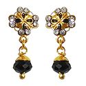 White Stone Studded Dangle Earrings
