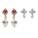 2 Pairs of Stone Studded Earrings