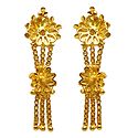 Gold Plated Metal Dangle Earrings