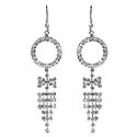 White Stone Studded Metal Jhalar Earring