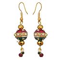 Stone Studded Meenakari Lac Earrings