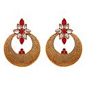 Stone Studded Metal Hoop Earrings