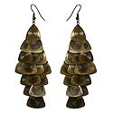 Camel Brown Metal Jhalar Earrings