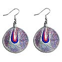 White, Red with Blue Thread Earrings