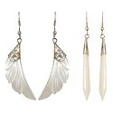 2 Pairs of Shell Leaf and Drop Earrings