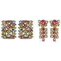 2 Pairs of Stone Studded Stud Earrings