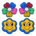 Pair of Rubber Flower Stud Earrings