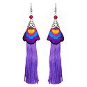 Embroidered Mauve Silk Thread Earrings